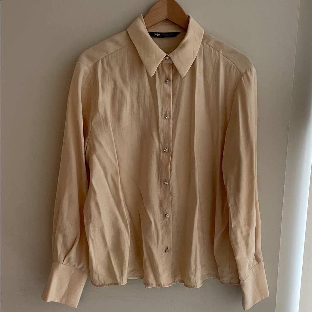 Zara Women’s Button Down Shirt with Jewelled Buttons